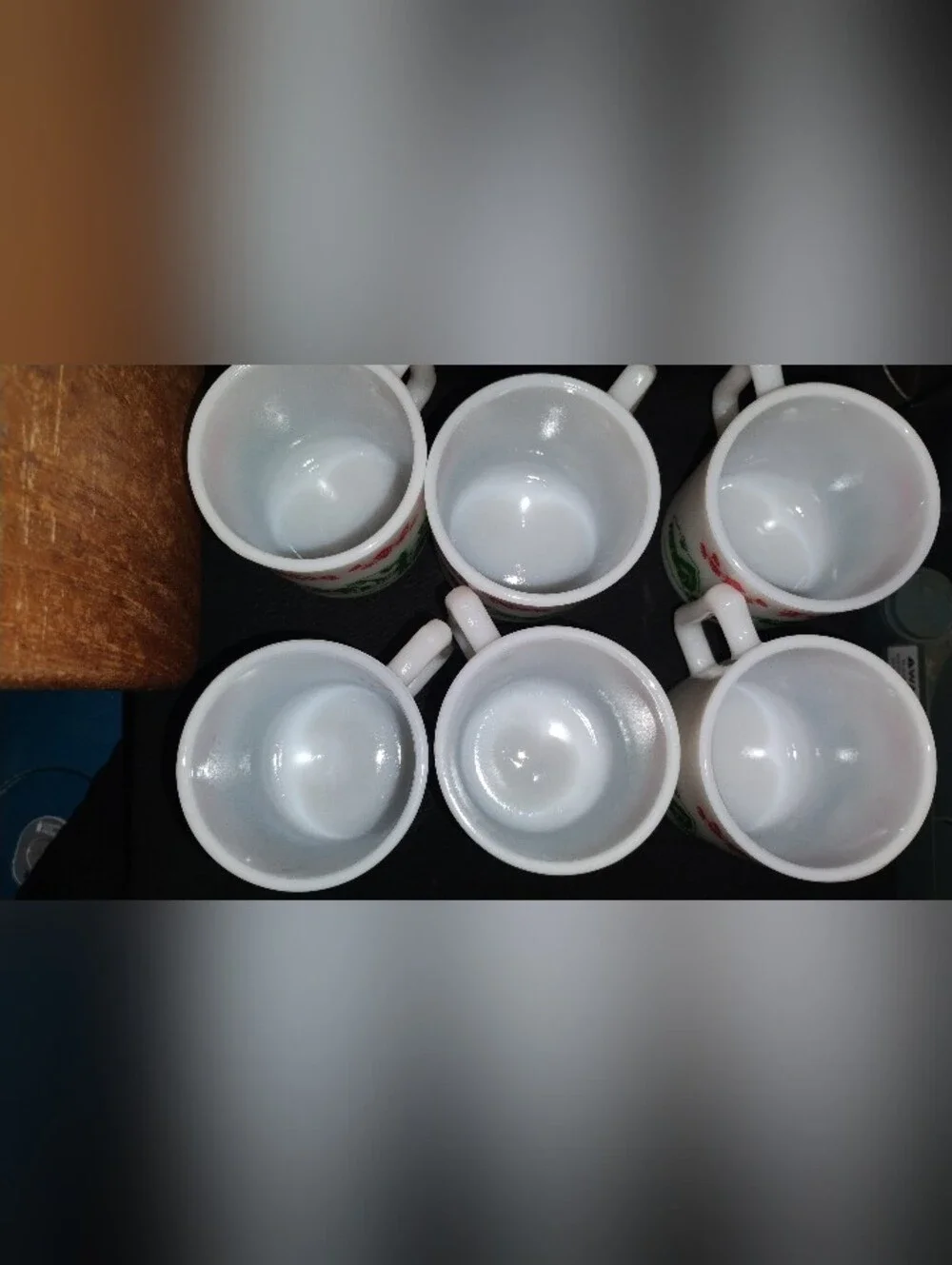 Vintage Hazel-Atlas Milk Glass Egg Nog Set & Punch Bowl 6 Mugs Christmas Village